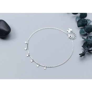 Cute Tinny Thin 100% real. 925 Sterling silver Fine Jewelry Small Stars Anklet Bracelet GTLS610