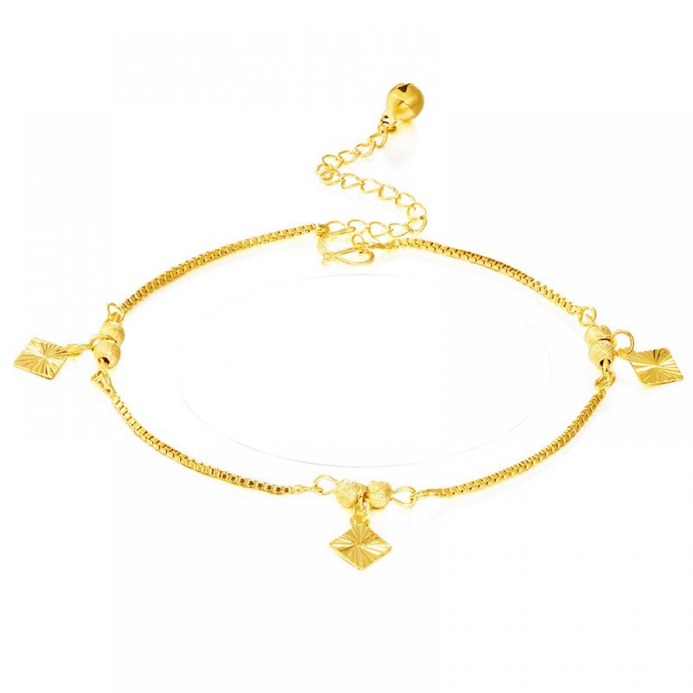Fashion Hot Sales 24K Gold Anklet Jewelry Chain Charm Man Women Birthday Party Anniversary Gift Jewelry