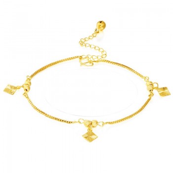 Fashion Hot Sales 24K Gold Anklet Jewelry Chain Charm Man Women Birthday Party Anniversary Gift Jewelry