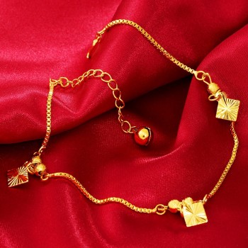 Fashion Hot Sales 24K Gold Anklet Jewelry Chain Charm Man Women Birthday Party Anniversary Gift Jewelry