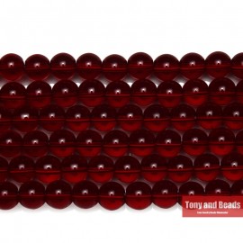 Free Shipping Natural Stone Smooth Garnet  Glass Loose Beads 15 Strand 6 8 10 MM Pick Size For Jewelry Making