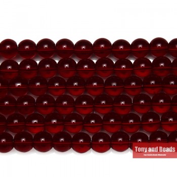 Free Shipping Natural Stone Smooth Garnet  Glass Loose Beads 15 Strand 6 8 10 MM Pick Size For Jewelry Making