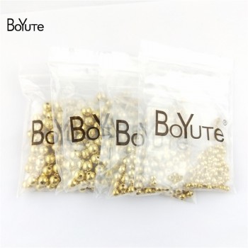 BoYuTe 100Pcs 2MM 3MM 4MM 5MM 6MM 8MM 10MM 12MM 14MM Round Metal Brass Spacer Beads Jewelry Making