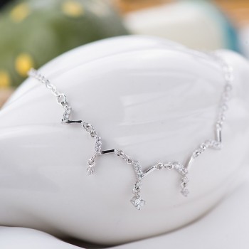SA SILVERAGE 925 Sterling Silver Geometry Anklets Adjustable Anklets Jewelry For Women Teen Girl Leg Foot Chain Fine Jewelry