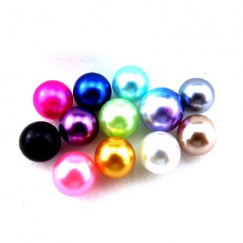 Round Rainbow Color Imitation Pearls No Hole Beads Crafts Decoration for DIY Bracelets Necklaces Jewelry Making 21688