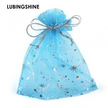 50Pcs/Bag High Quality Fashion Star Organza Bags 9x12cm Nice Jewelry Packaging Bags Wedding Christmas Gift Pouches Bag