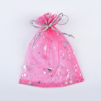 50Pcs/Bag High Quality Fashion Star Organza Bags 9x12cm Nice Jewelry Packaging Bags Wedding Christmas Gift Pouches Bag