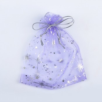 50Pcs/Bag High Quality Fashion Star Organza Bags 9x12cm Nice Jewelry Packaging Bags Wedding Christmas Gift Pouches Bag