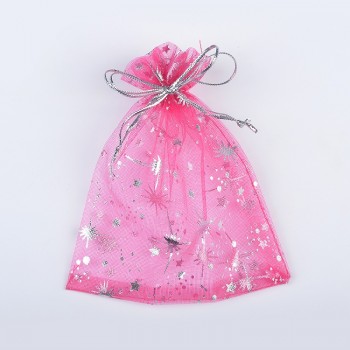 50Pcs/Bag High Quality Fashion Star Organza Bags 9x12cm Nice Jewelry Packaging Bags Wedding Christmas Gift Pouches Bag