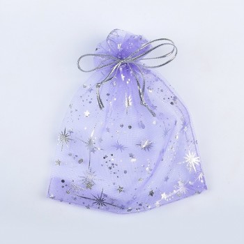 50Pcs/Bag High Quality Fashion Star Organza Bags 9x12cm Nice Jewelry Packaging Bags Wedding Christmas Gift Pouches Bag