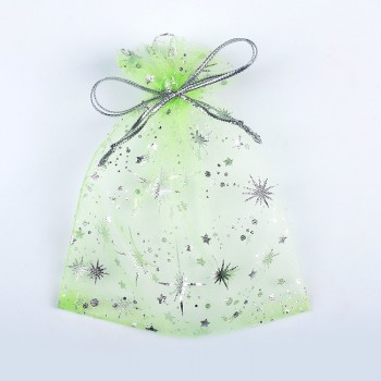 50Pcs/Bag High Quality Fashion Star Organza Bags 9x12cm Nice Jewelry Packaging Bags Wedding Christmas Gift Pouches Bag