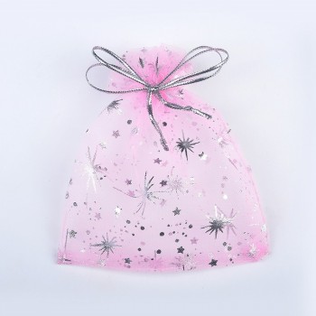 50Pcs/Bag High Quality Fashion Star Organza Bags 9x12cm Nice Jewelry Packaging Bags Wedding Christmas Gift Pouches Bag