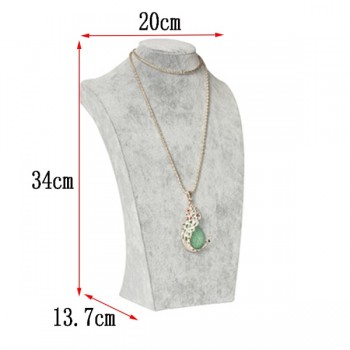 Flannelette Portrait Necklace Display Stand Holder Jewellry Mannequin Bust  For Necklace Pendant Window Display 34cm~20cm Heigh
