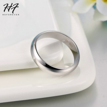 Top Quality Classic Wedding Ring For Man and Woman Sliver Color Simple Round Fashion Jewelry wholesale Christmas Day Gift R049
