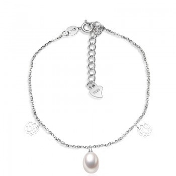 Natural freshwater pearl anklets for women,real pearl 925 silver anklet fashion jewelry