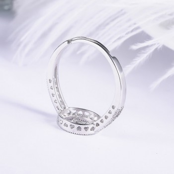 LZESHINE New Letter Rings Initial Alphabet A To Z Silver Color With AAA CZ Personality Adjustable Finger Rings Fashion Jewelry