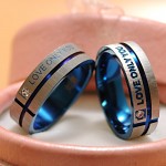 ATGO Fashion Jewelry 316L Stainless Steel Simple Circle Love Only You Couple Rings,Wedding Ring,Engagement Rings BR003