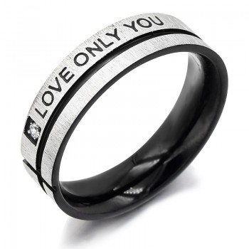 ATGO Fashion Jewelry 316L Stainless Steel Simple Circle Love Only You Couple Rings,Wedding Ring,Engagement Rings BR003