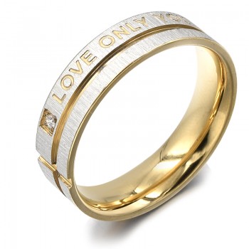 ATGO Fashion Jewelry 316L Stainless Steel Simple Circle Love Only You Couple Rings,Wedding Ring,Engagement Rings BR003