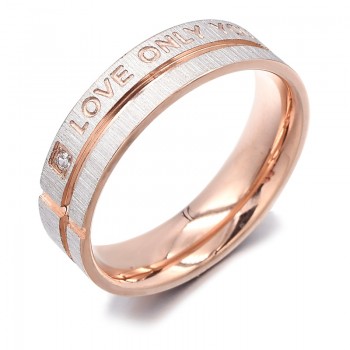 ATGO Fashion Jewelry 316L Stainless Steel Simple Circle Love Only You Couple Rings,Wedding Ring,Engagement Rings BR003