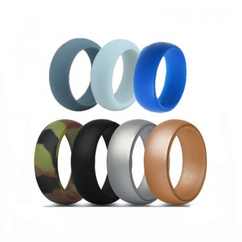 7pcs/set Silicone Ring 8mm Hypoallergenic Flexible Sports Comfortable Finger Rings 8.7mm FDA Rubber Wedding Band for Men Women