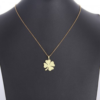 CACANA Stainless Steel Necklace For Women Man Lovers Clover Gold And Silver Color Pendant Necklace Engagement Jewelry