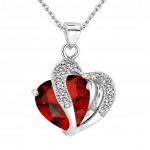 HOT Brand Fashion Women Heart Crystal Rhinestone Silver Chain Pendant Necklace Jewelry                640#1