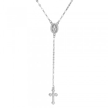 Fashion Rosary Necklace Long Cross Necklace Coustume Jewelry On The Neck Choker Necklace Women Collier Femme