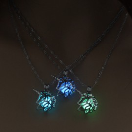 NEW Metal Unicorn Necklace For Woman Hollow Animal Horse Pendant Necklace Christmas Luminous Jewelry Glow in the Dark Wholesale