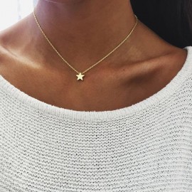2018 New Fashion Short Link Chain Necklace amp; Pendant Gold / Silver Color Star Chokers Necklace for Women Bohemian Jewelry Gift