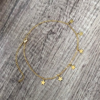 Fashion Jewerly Women Gold Silver 7 Stars Choker Necklace Pendant On Neck Hot Selling  Bead Collier Femme
