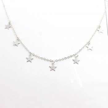 Fashion Jewerly Women Gold Silver 7 Stars Choker Necklace Pendant On Neck Hot Selling  Bead Collier Femme