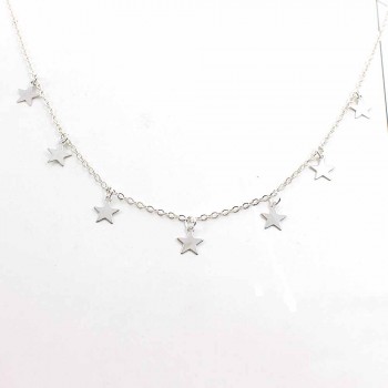 Fashion Jewerly Women Gold Silver 7 Stars Choker Necklace Pendant On Neck Hot Selling  Bead Collier Femme