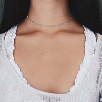 Fashion Jewerly Women Gold Silver 7 Stars Choker Necklace Pendant On Neck Hot Selling  Bead Collier Femme