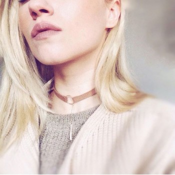 90S Punk New Fashion 4 Colors Leather Choker Necklace Gold Color Geometry With Round Pendant Collar Necklace For Women Girls