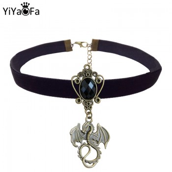 YiYaoFa Handmade Choker Necklace amp; Pendant Vintage Women Accessories Gothic Jewelry Statement Dragon Charm Necklaces DD-53