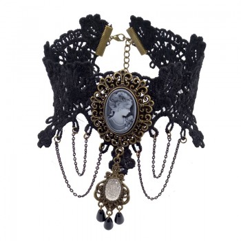 YiYaoFa Vintage Choker Necklace Gothic Jewelry Necklaces amp; Pendants False Collar Statement Necklace for Women Accessories