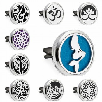 Angel Wings Cat Mermaid Flower 30mm Magnet Car Diffuser Locket Vent Clip Essential Oil Aromatherapy Perfume Locket 10pcs Pads