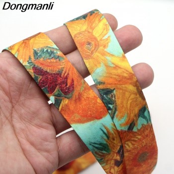 M1437 Dongmanli Van Goghs Oil Painting Sunflower Lanyard Badge ID Lanyards/ Mobile Phone Rope/ Key Lanyard Neck Straps