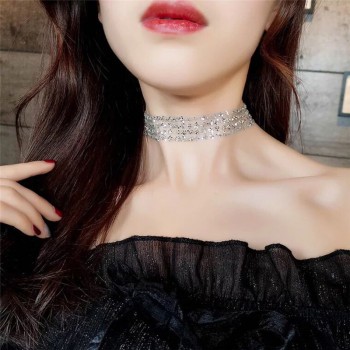 ROMAD Gothic Tattoo Choker Necklace for Women New Sexy Black Harajuku Punk Hollow Flower Lace Crochet Jewelry Girl Clavicle R4