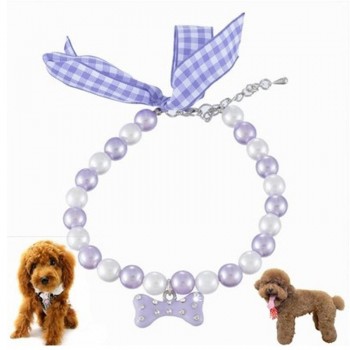 DIY jewelry wholesale cheap 4 colours Dog Cat Pearls Necklace Collar Lovely Bone Charm Pendant Pet Puppy Jewelry