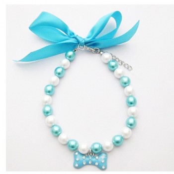 DIY jewelry wholesale cheap 4 colours Dog Cat Pearls Necklace Collar Lovely Bone Charm Pendant Pet Puppy Jewelry