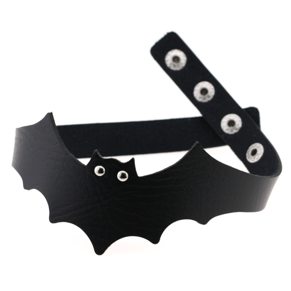 39*5cm Trendy Handmade PU Leather Bat Wings Harness Necklace Rock Collar Punk Goth Choker Necklace