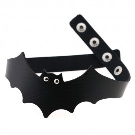 39*5cm Trendy Handmade PU Leather Bat Wings Harness Necklace Rock Collar Punk Goth Choker Necklace