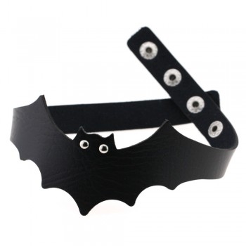 39*5cm Trendy Handmade PU Leather Bat Wings Harness Necklace Rock Collar Punk Goth Choker Necklace