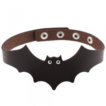 39*5cm Trendy Handmade PU Leather Bat Wings Harness Necklace Rock Collar Punk Goth Choker Necklace