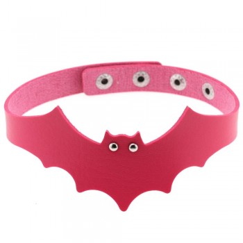 39*5cm Trendy Handmade PU Leather Bat Wings Harness Necklace Rock Collar Punk Goth Choker Necklace