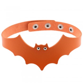 39*5cm Trendy Handmade PU Leather Bat Wings Harness Necklace Rock Collar Punk Goth Choker Necklace