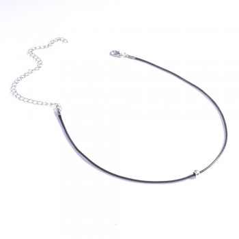 Fashion Black Wax Line Necklace Pendant Charms Cord Beads String Lobster Clasp Strap Rope Torques