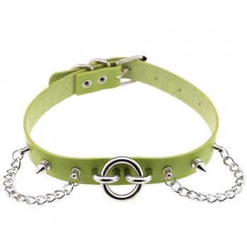 Womens Man Sexy exaggerated chain Rivet Pin buckle O Fetish PU Leather Collar,BDSM Bondage Necklace Neckband,Sex Toys For Couple